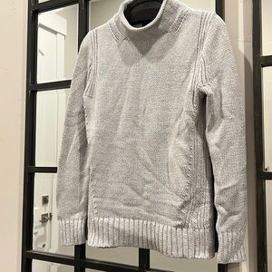 J. Crew light grey mock turtleneck.